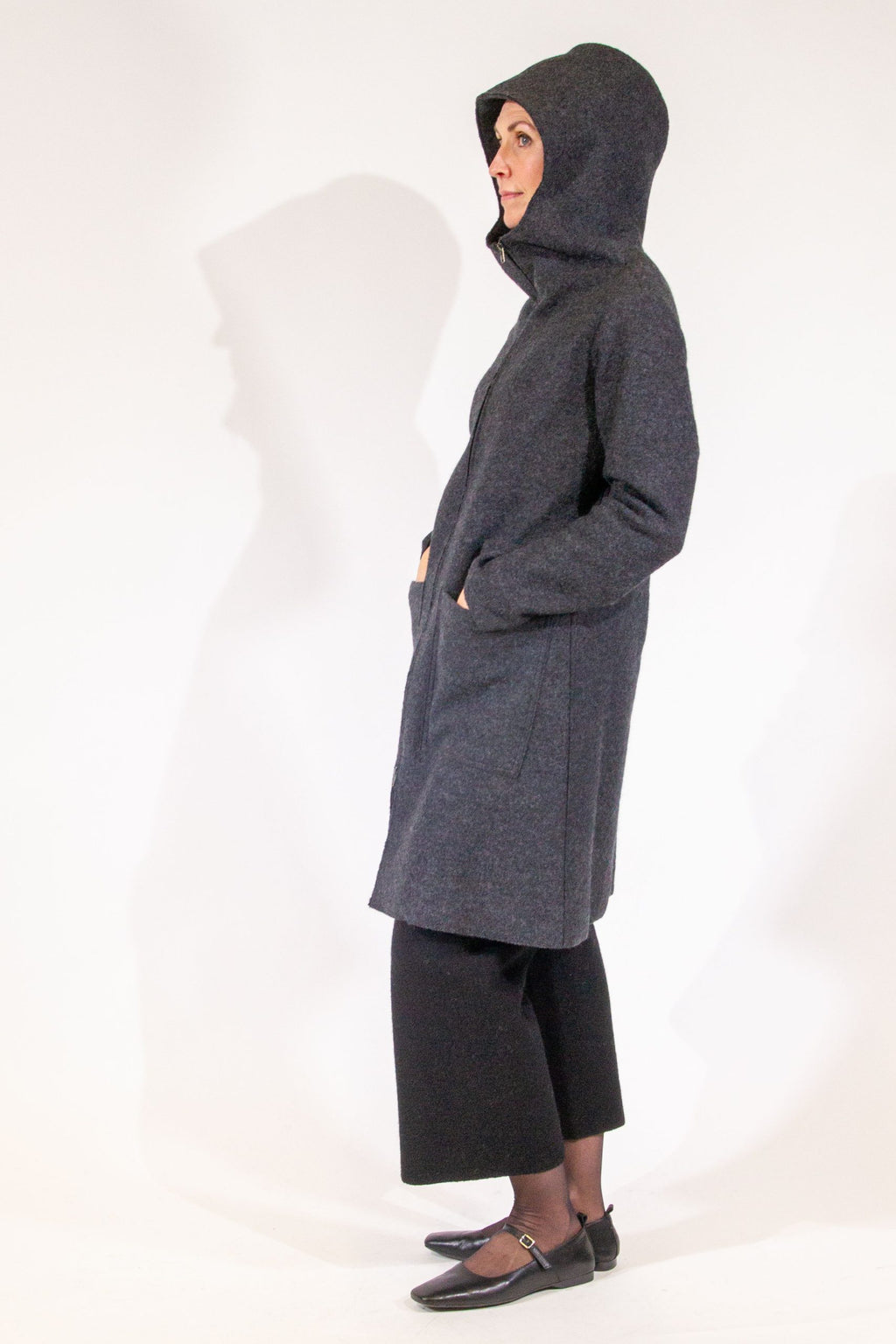 MYRNA, Coat in Boiled Wool image 3