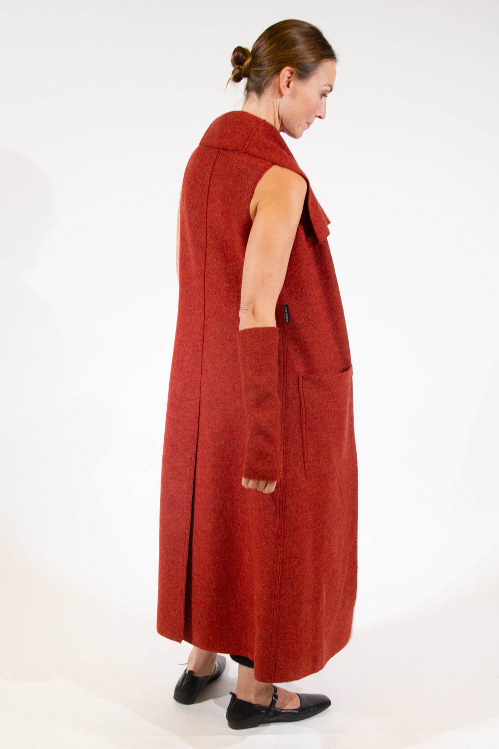 REIKO, Long Vest in Boiled Wool image 2