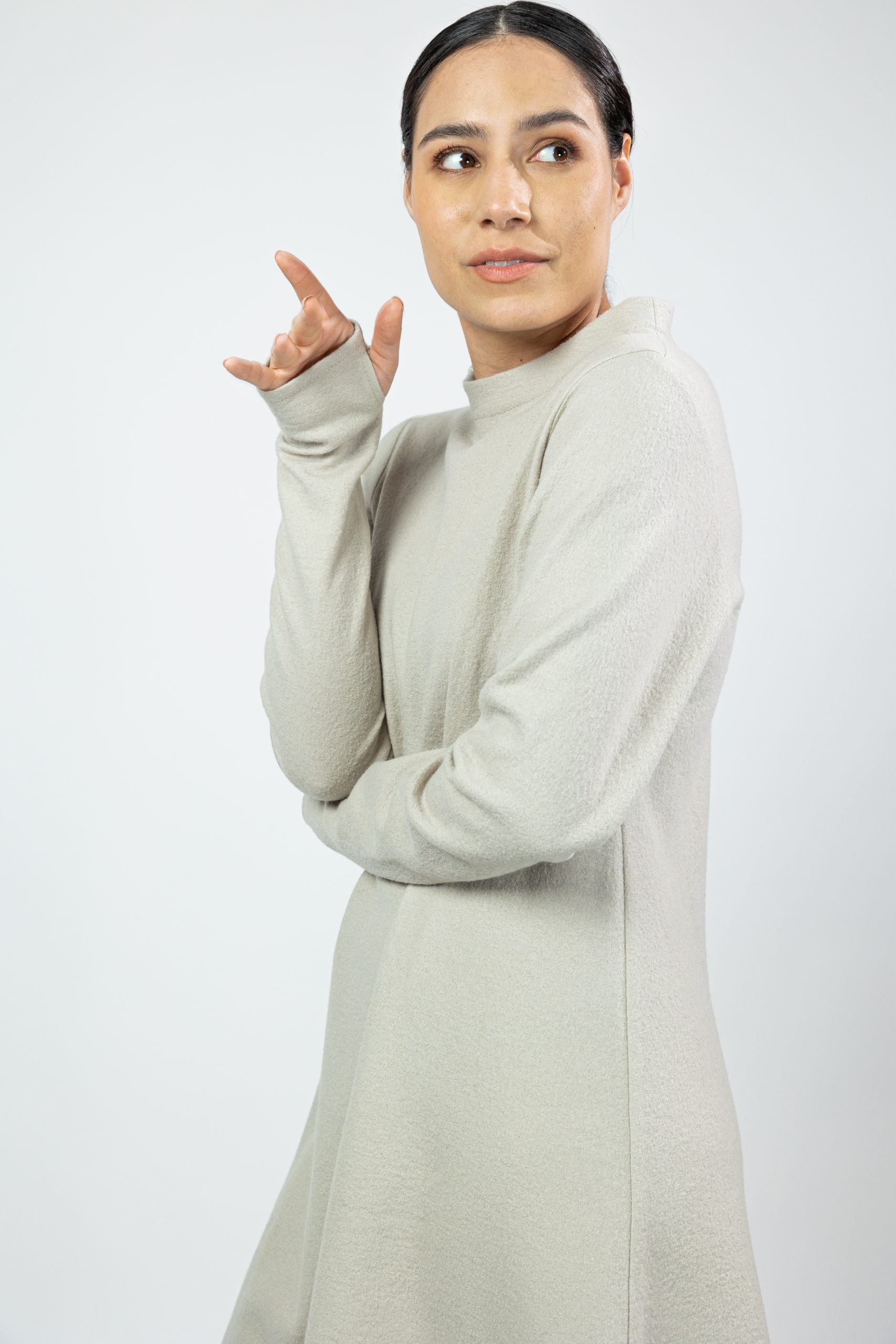 FROLLA, Dress in Boiled Wool Fine image 3