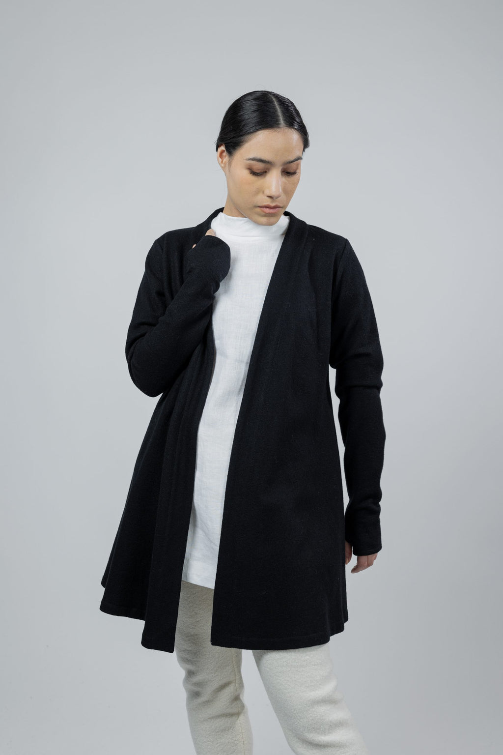 SOPHIA, Cardigan in Boiled Wool Fine image 3