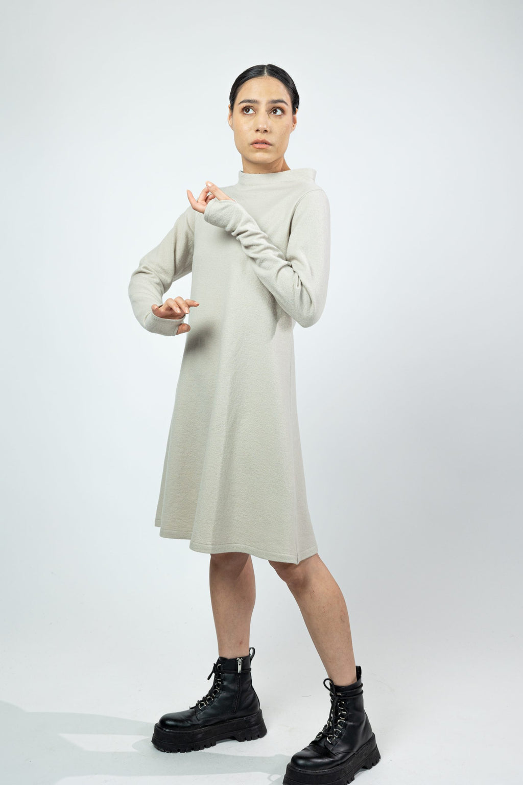FROLLA, Dress in Boiled Wool Fine image 5