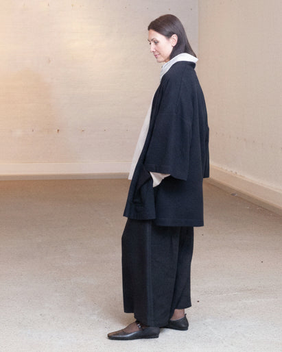 PERLA, Cardigan in Boiled Wool Fine