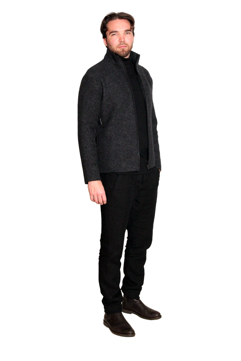 RIKI, Short jacket in Bolied Wool Fine